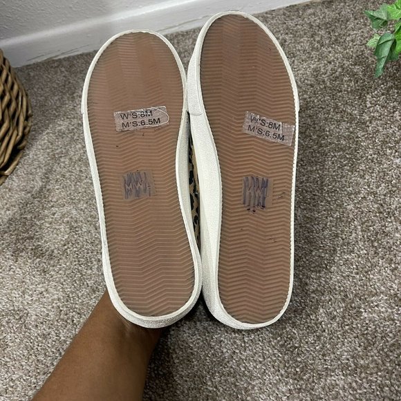 MADEWELL Women’s Size 8 Sidewalk Low-Top Sneakers Leopard Print Recycled Canvas - Picture 6 of 8